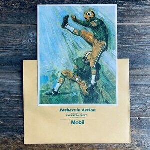 1965 1966 Green Bay Packers in Action The Extra Point #8 New Old Stock Mobil VTG